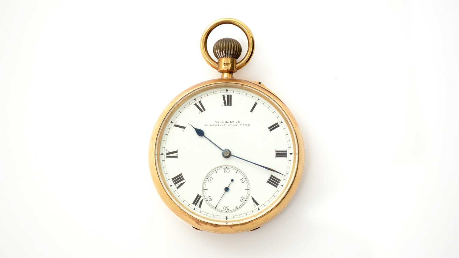 Lot 575 - Reid & Sons, Newcastle upon Tyne: an 18ct yellow gold-cased open faced pocket watch