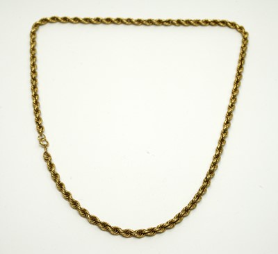 Lot 189 - A 9ct yellow gold twist link chain necklace