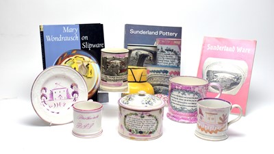 Lot 887 - A selection of Sunderland and other lustreware, three reference books.
