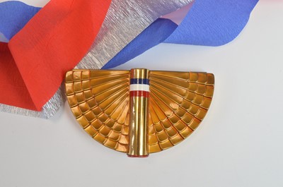 Lot 77 - A 1942 Coty iconic "Flying Colours" triple vanity case