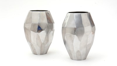 Lot 134 - Pair of BoConcept Aluminium vases