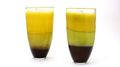 Lot 143 - Pair of Vilniaus Stiklo Studija glass vases