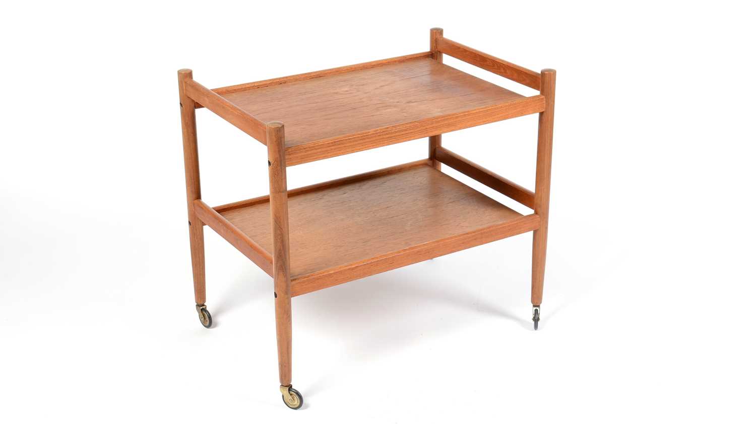 Lot 13 - A retro vintage mid 20th Century circa 1960s teak two-tier trolley