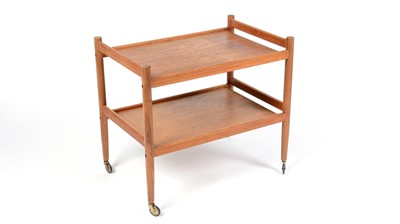 Lot 13 - A retro vintage mid 20th Century circa 1960s teak two-tier trolley