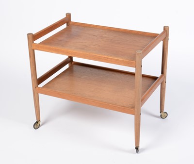 Lot 13 - A retro vintage mid 20th Century circa 1960s teak two-tier trolley