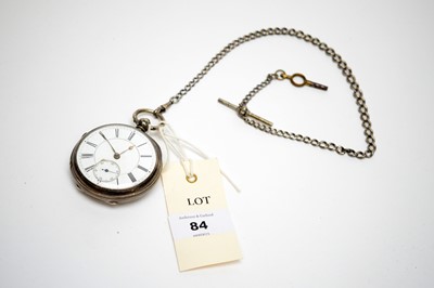 Lot 84 - A silver cased open faced pocket watch, by William Alexander, Hexham