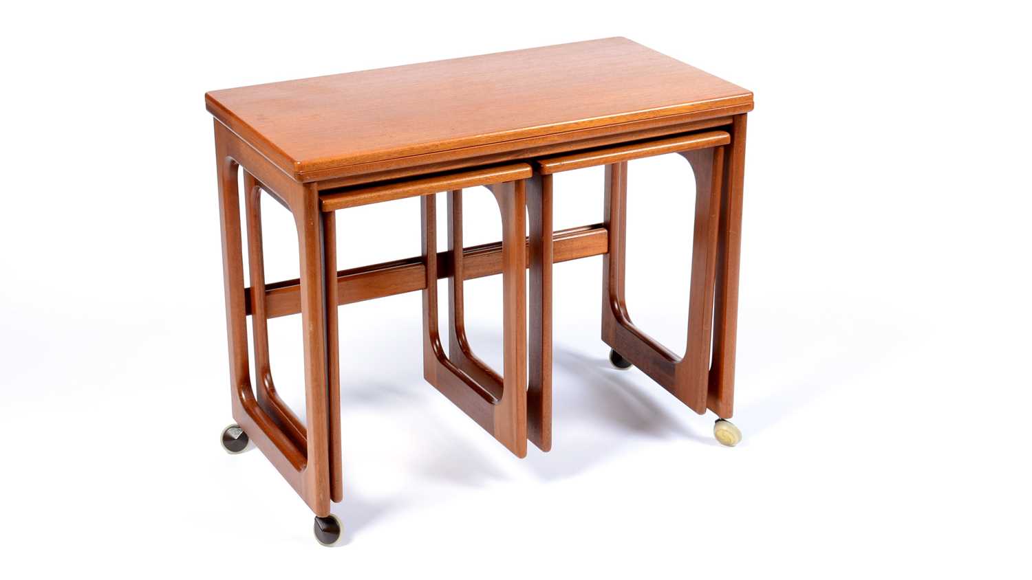 Lot 83 - A retro vintage 20th Century teak wood nest of three tables by A.H McIntosh Of Kirkaldy.