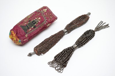 Lot 203 - 19th Century Indian reticule and two miser's purses