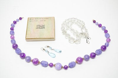 Lot 22 - 1930s costume jewellery, including ice drop pendant earrings