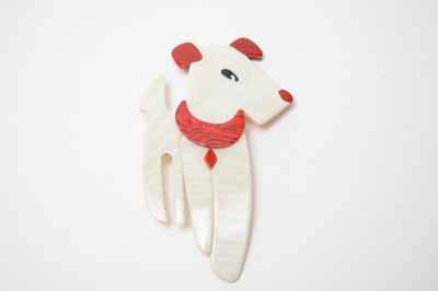 Lot 29 - A Lea Stein Art Deco fox terrier brooch