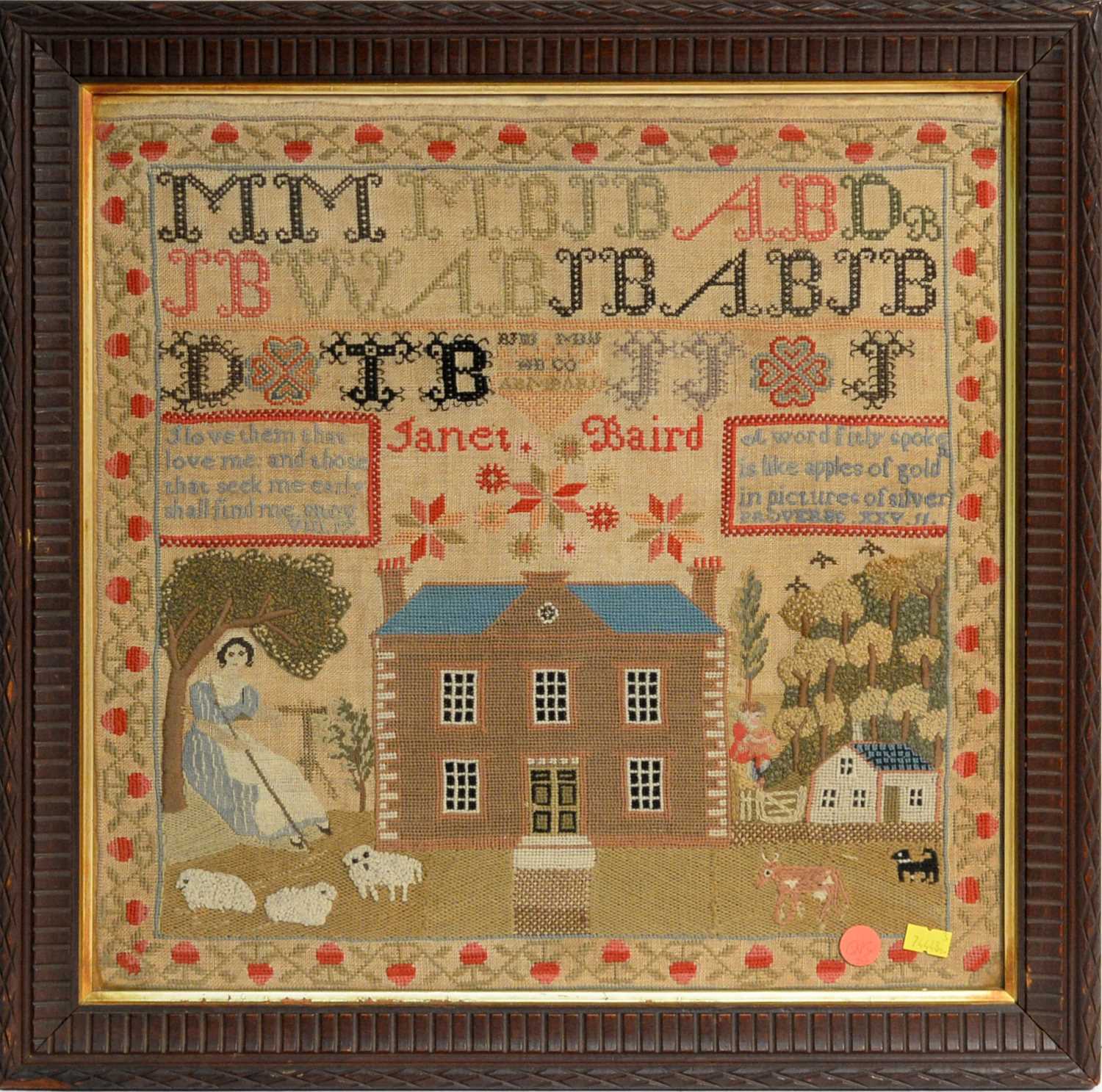 Lot 250 - A 19th Century needlework sampler by Janet Baird