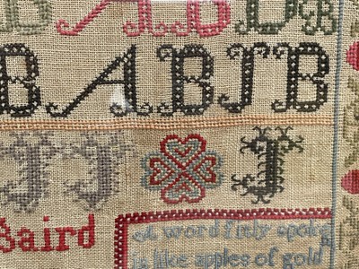 Lot 250 - A 19th Century needlework sampler by Janet Baird
