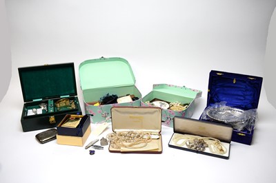 Lot 241 - A selection of silver and costume jewellery.