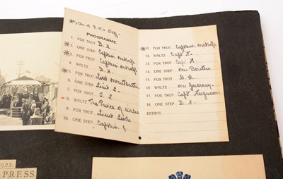 Lot 243 - An album compiled by Helen Marion Hyde Lay containing invitations and dance cards in 1920s Japan