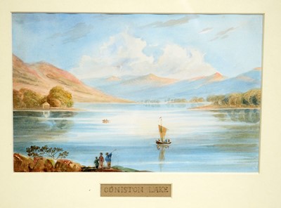 Lot 764 - Attributed to Lady Harriet Beresford - Crummock Water and Coniston Lake | watercolour
