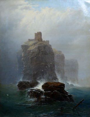 Lot 1109 - George Blackie Sticks - Fast Castle from the Sea | oil