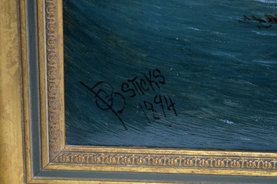 Lot 1109 - George Blackie Sticks - Fast Castle from the Sea | oil