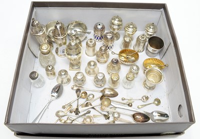 Lot 130 - A collection of silver condiments
