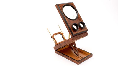 Lot 72 - Early 20th Century French Stereoscope in maple veneered case