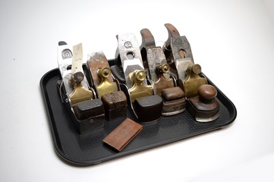 Lot 273 - A selection of five vintage wood planes, various makers, most with impressed marks.