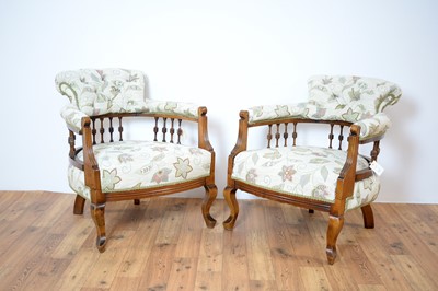 Lot 11 - A pair of 19th Century Victorian tub chairs