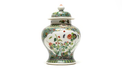 Lot 819 - Chinese famille vert vase and cover