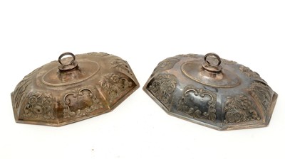 Lot 98 - A pair of George III silver entree dish covers