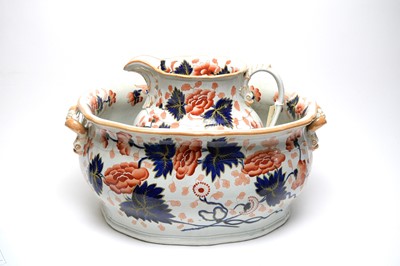 Lot 838 - Stone China footbath and jug