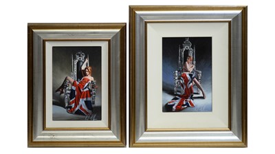 Lot 334 - Rob Hefferan - English Rose: portrait pair | oil