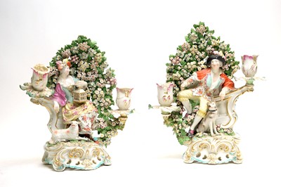 Lot 822 - Pair Derby candlestick figures Shepherd and Shepherdess