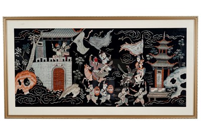 Lot 363 - A 20th Century Chinese silk thread embroidery