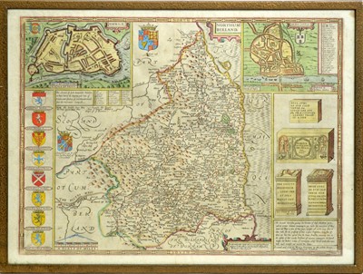 Lot 703 - John Speed - Northumberland | hand coloured engraving