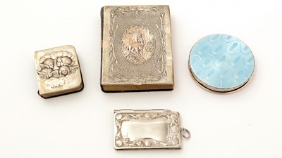 Lot 321 - An Edwardian silver mounted miniature book of common prayer and others