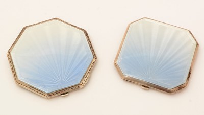 Lot 331 - A George VI octagonal silver compact; and another silver compact