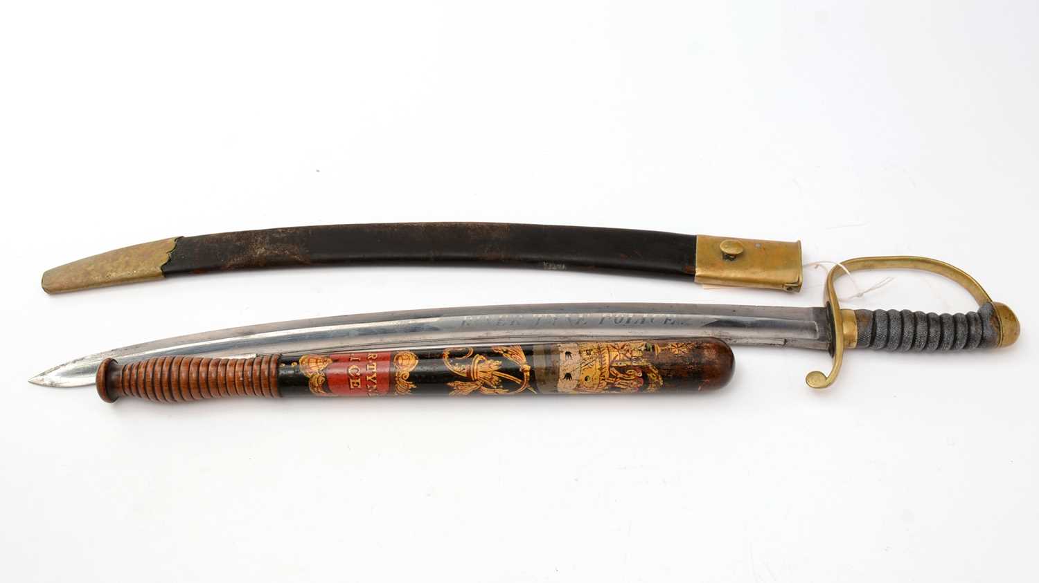 Lot 222 - A Victorian River Tyne Police truncheon and hanger