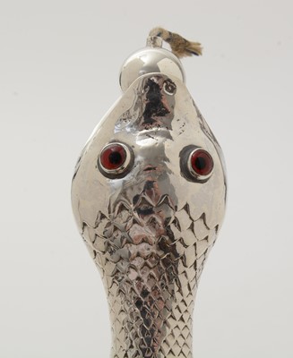 Lot 346 - A late Victorian novelty silver mounted buckhorn cigar lighter