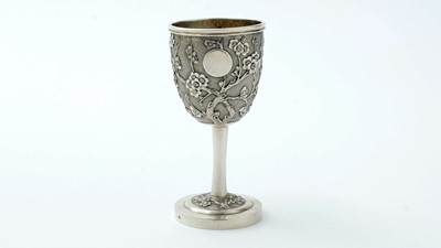 Lot 104 - A late 19th century Chinese silver goblet