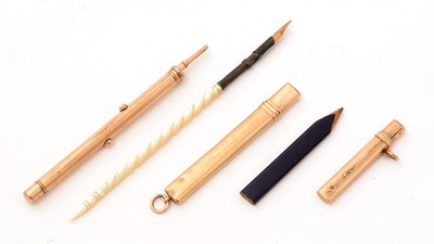 Lot 375 - A late Victorian gold dip pen and pencil