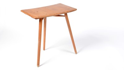 Lot 69 - Lucien Ercolani - Ercol - a 20th Century vintage blonde beech and elm plank top dining table end