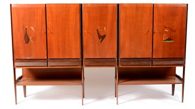 Lot 1301 - Produzione Consorzio Esposizione Mobili Cantu - Retro Italian Designer three section wall unit