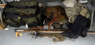 Lot 404 - A selection of fishing rods, reels and accessories
