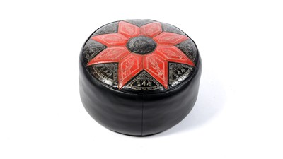 Lot 105 - A retro vintage mid 20th Century circa 1960's leatherette pouffe by Sherborne