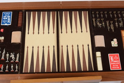 Lot 53 - A retro vintage circa 1970's backgammon/chess/gaming/coffee table of rectangular form