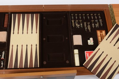 Lot 53 - A retro vintage circa 1970's backgammon/chess/gaming/coffee table of rectangular form