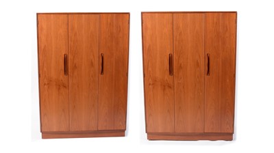 Lot 55 - A pair of retro vintage mid 20th Century circa 1960's teak 'Fresco' wardrobes by G Plan