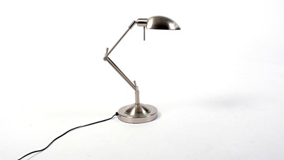 Lot 121 - A retro vintage industrial space age brushed metal desk lamp