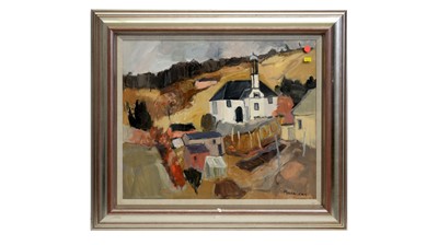 Lot 341 - Sheila MacMillan - Church and Garden Sheds, Dalserf | oil