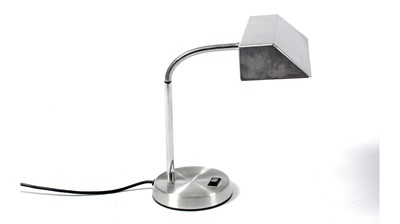 Lot 123 - A retro vintage industrial space age brushed metal desk lamp