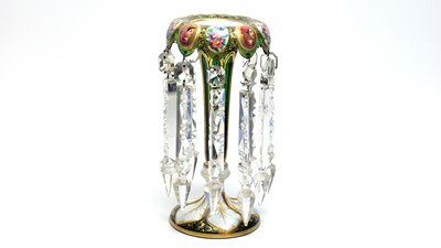 Lot 918 - Single Bohemian overlay glass lustre