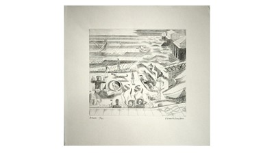 Lot 216 - Edward Bawden - Beach | limited edition engraving